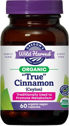 [BRSWIGT5BJ6GIFDI] Oregon 's Wild Harvest Organic True Cynamon Ceylon 60 Count Vegan kapsułki