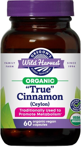 [BRSWIGT5BJ6GIFDI] Oregon's Wild Harvest Organic True Cinnamon Ceylon 60 Count Vegan Capsules