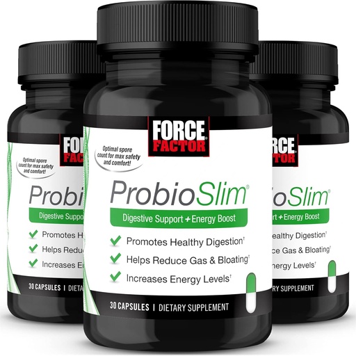 [BRSWYEADCMJQEDT3] Factor de fuerza ProbioSlim, Suplemento Probiótico para Mujeres y Hombres con Probióticos y Extracto de Té Verde, Reducir Gas, Bloqueo, Estreñimiento, Apoyo Salud Digestiva " Salud Gut, 30 Cuenta (Pack of 3)
