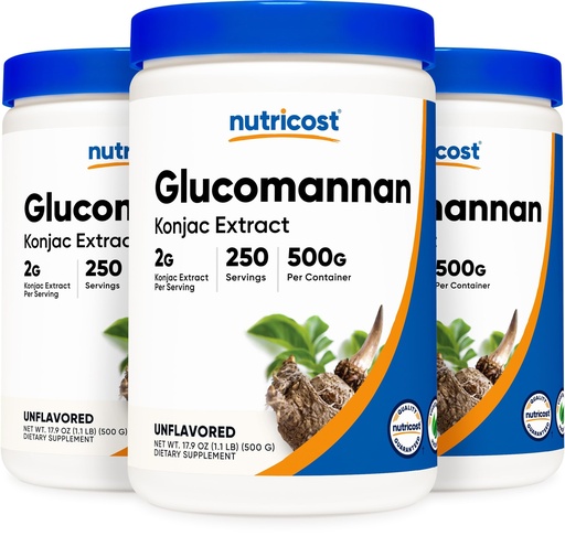 [BRSWKFYOC4IGOHYV] Nutricost Glucomannan Powder 500G (3 Bottles)