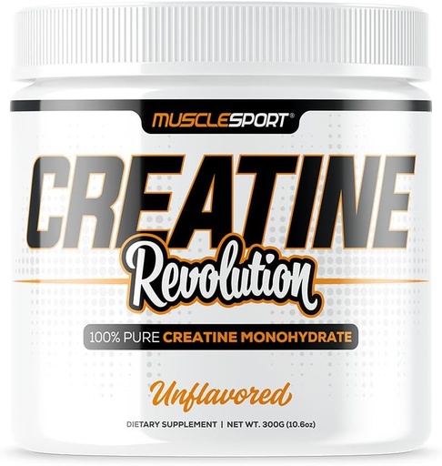 [BRSROA32BNYAAHQU] Musclesport Creatine Monohydrate Powder - Micronized Creatine Monohydrate - Energy, Strength ' Endurance - 300g, Unflavored