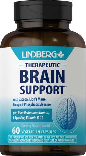 [BRSROZQLBABQ2CDB] Lindberg Brain Support Supplement for Women and Men | 60 Capsules | Complex Pills | with Phosphatidylserine, Lion's Mane, Vitamin B12 | Vegetarian, Non-GMO, Gluten Free