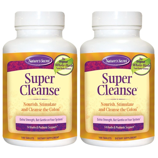 [BRSWK2T6CYBBGG32] Nature’s Secret Super Cleanse - Extra Strength Colon Cleanse with 14 Herbs & Probiotic Support - Promotes Gut Health Detox Cleanse & Digestive Support Gentle Elimination Formula - 100 Tablets (2 Pack)