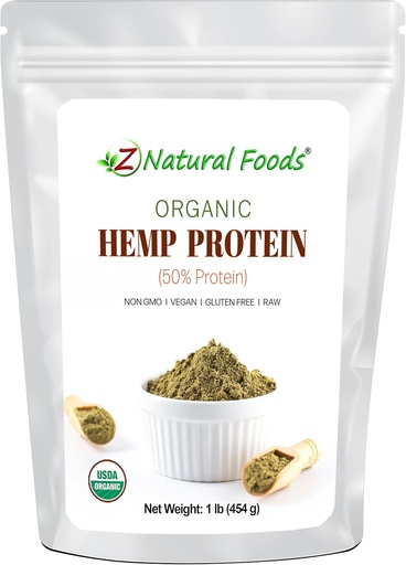 [BRSWYFA2DN5GO334] Organic Hemp Protein Powder - Unflavored & Unsweetened - Plant Based Superfood for Smoothies, Shakes, Meal Replacement, Snacks & Baking Recipes - Raw, Vegan, Non GMO, Gluten Free, Kosher - 1 lb