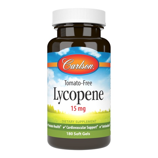 [BRSWECQ2B4NQIAAV] Carlson - Lycopene, 15 mg, Tomato-Free, Prostate Health & Circulation Support, Optimal Wellness, 180 Softgels