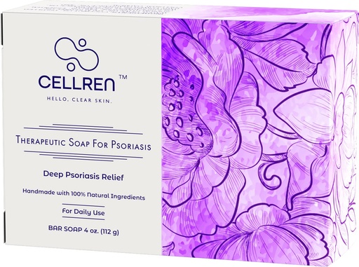 [BRSROYICCV6R63Y4] CellRen Psoriasis Soap Bar. Natural Relief for Psoriasis. Extra Skin-Calming Formula. 4oz