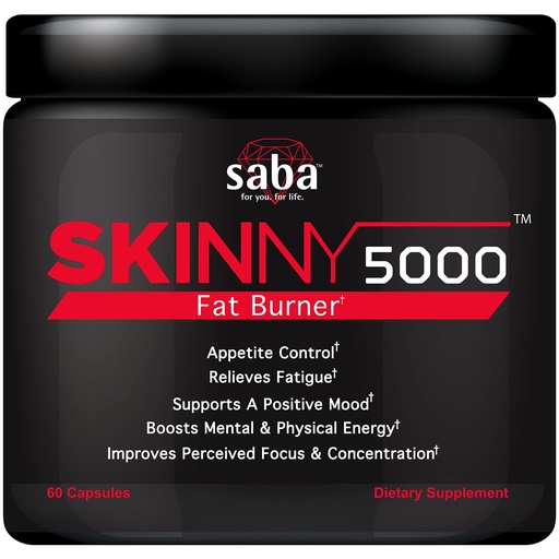 [BRSWYYAQB4ARU23B] Saba Skinny 5000 -Fat Loss -Weight Loss-Appetite Control -Mild Jitter-Free Energy- Focus -60 Capsules
