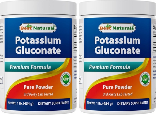 [BRSW2AYRC4MQEH3O] Best Naturals Potassium Gluconate 1lb Powder (1 LB (Pack of 2))
