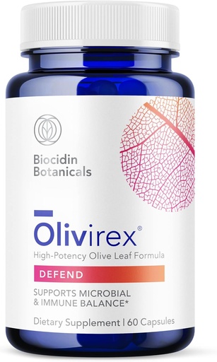 [BRSWIZ3RAIFR6FYV] Biocidin Olivirex - Oleuropein Olive Leaf Extract Capsules - High Potency, 18% Oleuropein - Promote Microbial & Immunsupport - Professional-Grade Botanisk Blend for Detox & Wellness (60 kapsler)