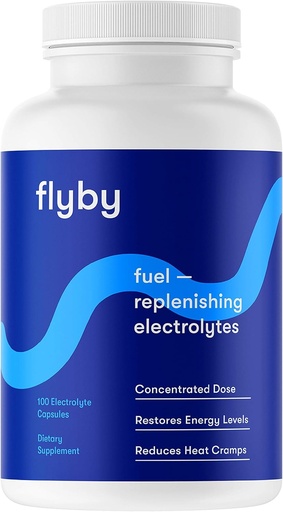 [BRSWGBT2OF6W2HT4] Flyby Electrolyte Replacement Tablets - Pills & Capsules for Rapid Rehydration, Recovery, Keto & Cramps - Salts, Magnesium, Potassium, Sodium - Paleo, Keto & Vegan Friendly - 100 Capsules