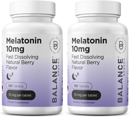 [BRSRAYL2BFYWKC3F] Balancebreens Melatonin 10mg Fast-Dissolve, 120 Tablets – Natural Sleep Aid for Restful Nights, Drug-Free Support for Relaxation and Tranquility