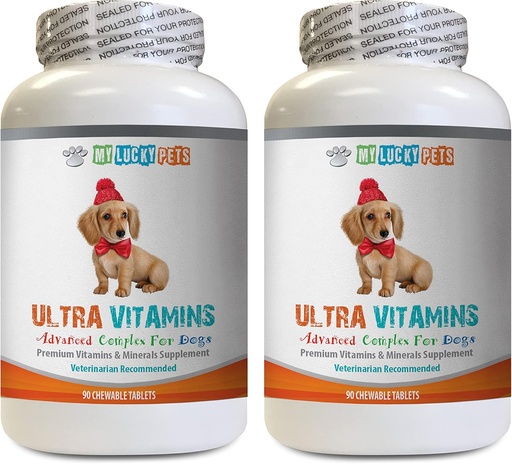 [BRSWGBA7CEPGGEL3] k9 Power Immune Dog - Dog Ultra Vitamins - Veterinarian Recommended - Immune Support - Hair Skin Eyes and Bones Support - Dog Vitamin Chews - 2 Bottles (180 Treats)