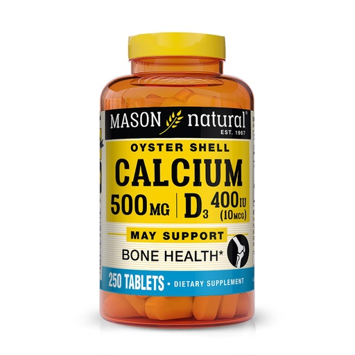 [BRSWI2QPAACWAHTC] MASON NATURAL Calcium 500 mg (Oyster Shell) with Vitamin D3 to Support Normal Bone and Muscle Function, 250 Tablets