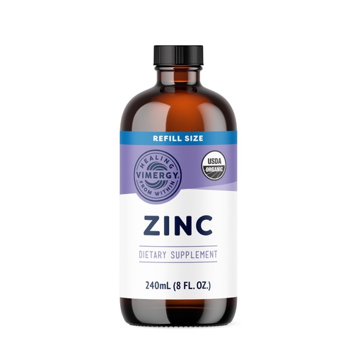 [BRSRAZYCAUIWYD3B] VIMERGY USDA Organic Zinc Supplements for Women & Men (7.5mg Liquid Zinc Per Serving) Fast-Absorbing Immune Support, Promotes Healthy Bones & Skin, Vegan, Up to 120 Servings (240mL)