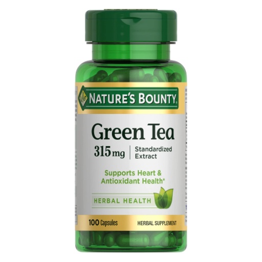 [BRSWI2Y3C56BUG3K] Nature's Bounty Green Tea Pills and Herbal Health Supplement, Supports Heart and Antioxidant Health, 315mg, 100 Capsules