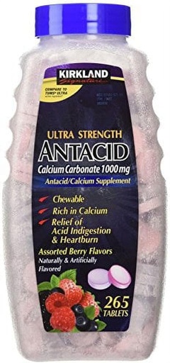 [BRSWIEAAOB5BUDA7] Chữ ký Kirkland cực mạnh Antacid Calcium Carbonate 1000 mG Assest berry Flavors (265 Bảng)