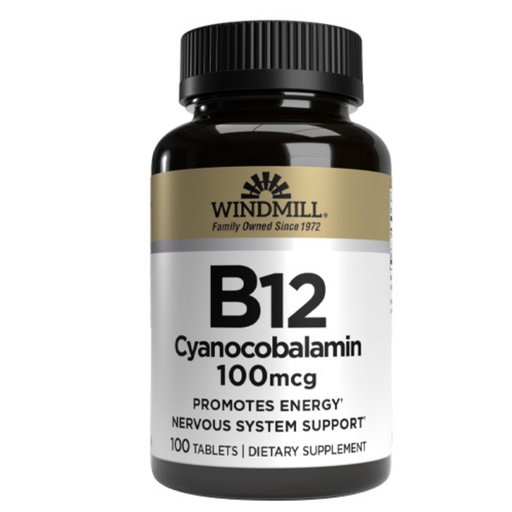 [BRSWIYYLBAMR6CTG] Vitamin B-12 TABS 100 Mcg WMILL Size: 100