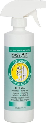 [BRSW2AD3BEMQMH3K] Easy Air Organic Allergy Relief Spray, Clear Liquid Formula for Instant Relief for Symptoms of Pet Allergies, Dust and Mite Allergy - 16 Fl Oz