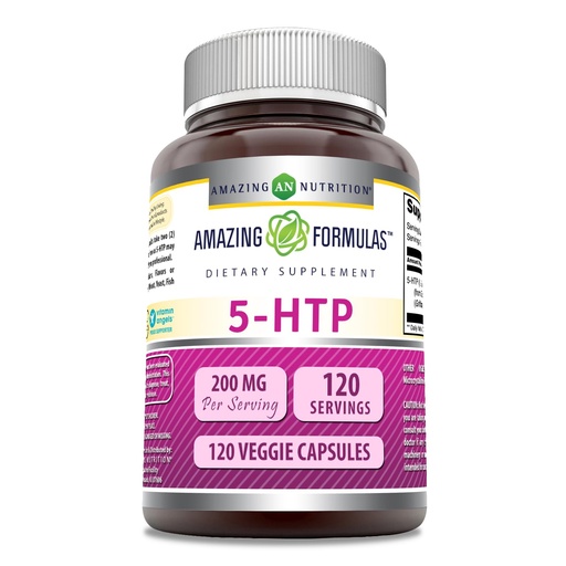 [BRSRO2YCBV5AGCQ3] Amazing Formulas 5-HTP (L-5-Hydroxytryptophan) Supplement | 200 Mg per Serving | Veggie Capsules | Non-GMO | Gluten-Free | Made in USA (1 Pack | 120 Count)