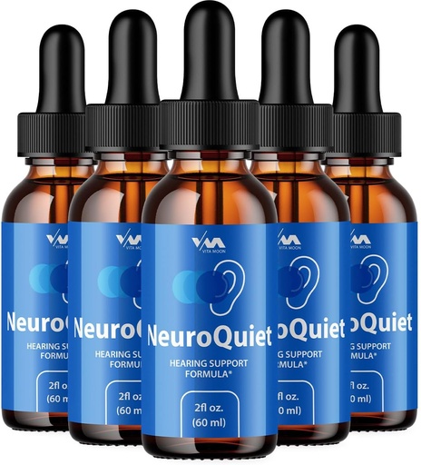 [BRSRAAQHBMMQ4EL5] (5パック)NeuroQuietドロップ - Neuro Quiet Advanced Formula補聴器、認知健康、および全体的なウェルネス、5ヶ月の供給