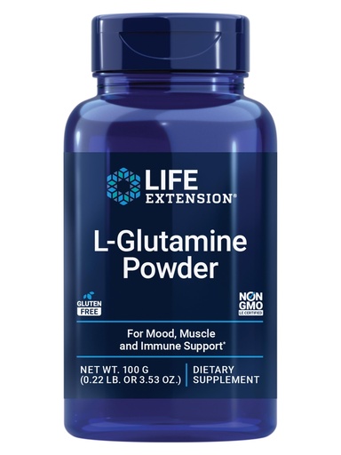 [BRSWIYT3PMCAG3TU] Life Extension L-Glutamine Powder, Amino Acid, Supports Muscle Health and Immune Health, Gluten-Free, Non-GMO, Vegetarian, 100 Grams