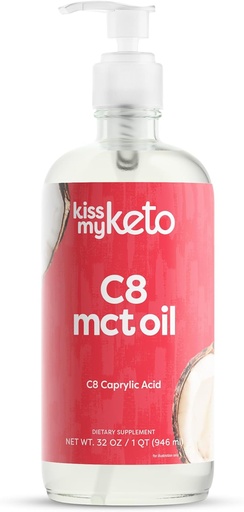 [BRSWEBI3CUGRQD3U] Kiss My Keto MCT Oil C8 – 32 oz Pure C8 MCT Oil Keto Fuel – Bottle with Pump – High Octane Caprylic Acid – Keto Pure MCT CoconutOil Brain Fuel – Liquid Coconut MCTOil Pure
