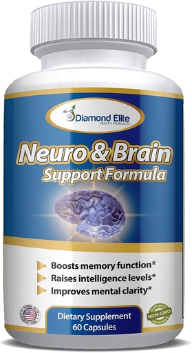 [BRSWYZYPOBYWOE3A] Neiro-smadzeņu aprūpe, papildus spēks Smadzeņu papildinājums atmiņai, fokusam un skaidrībai - uzlabo atmiņas funkcijas, izlūkošanas līmeni un fokusu, Premium smadzeņu veselības papildinājums vīriešiem un sievietēm, 60 kapsulas