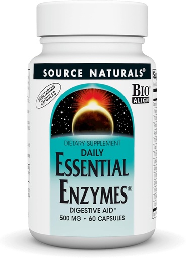 [BRSWIYQPO4IGMDTE] Quelle Naturals Essential Enzymes 500mg Bio-Aligned Multiple Enzyme Supplement Herbal Defense for Digestion, Gas, Constipation & Bloating Relief - Unterstützt Immunsystem* - 60 Vegetarische Kapseln