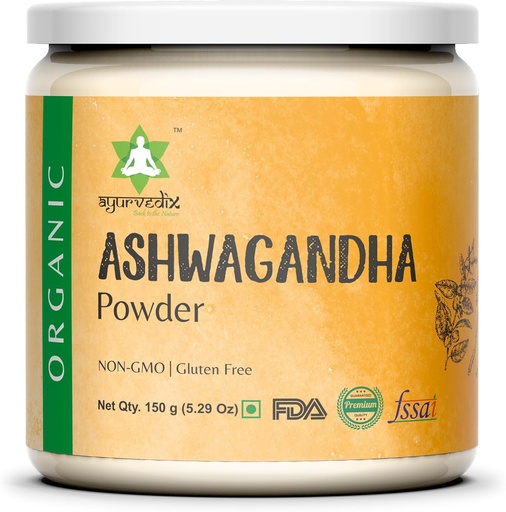 [BRSROZQLOQJWAH3U] Organic Ashwagandha Root Powder 124; 5.29oz Reuse Jar Over124; 100% Syr from India Over124; Witania Somnifera - Ayurvedic Herbal Supplement Powder