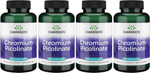 [BRSWGZIDOAJQ2CQ4] Swanson Chromium Picolinate - Natural Supplement Promoting Metabolism & Weight Management - Supports Healthy Levels Already Within The Normal Range - (200 Capsules, 200mcg Each)
