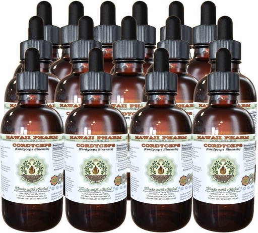 [BRSWKEYHOV4WKD3E] Cordyceps Alcohol-Free Liquid Extract, Cordyceps (Cordyceps Sinensis) Mushroom Glycerite Hawaii Pharm Natural Herbal Supplement 15x4 oz