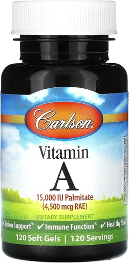 [BRSWIYILOAMWAEDK] Carlson Labs Vitamin A Palmitate, 15000 IU, 120 Softgels