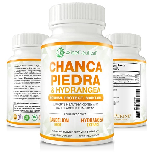 [BRSWGHANCAMQAE3B] Max Strength Chanca Piedra, Hydrangea & Dandelion Root - Natural Kidney & Gallbladder Formula - Stone Breaker, Flush Impurities, Cleanse Urinary Tract - Enhanced with BioPerine. 60 Veggie Capsules.