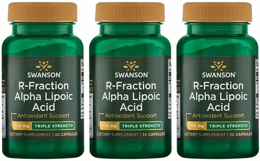 [BRSRMEIFOJ7RECLB] Swanson Triple Strength R-Fraction Alpha Lipoic Acid - Promotes Healthy Blood Pressure & Delivers Essential Nutrients - (30 Capsules, 300mg Each) (3 Pack)