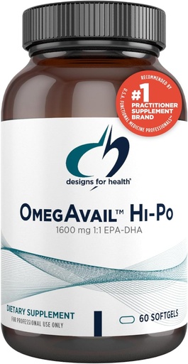 [BRSWIZT6BQIQGF3O] Designs for Health OmegAvail Hi-Po - TG (triglütseriid) Omega-3 Fish Oil Supplement, 1600mg EPA / DHA kohta serveerimine sidrun + vitamiin E minimeerida kala maitse (60 Softgels)