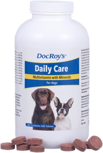 [BRSWIYTQCV5A2YDU] Doc Roy 's Daily Care Multivitamin s minerály pro psy - Canine Daily Health Supplementation - 365 ct Tablety