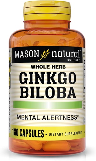 [BRSWKYQGCUCAY23O] Masón Vitaminas Ginkgo Biloba Capsules, 180 Conde
