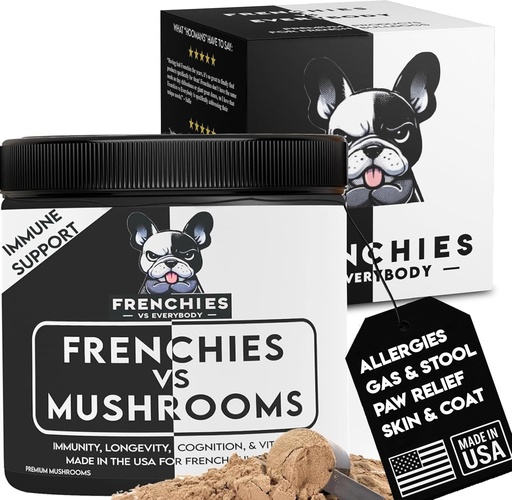 [BRSRAZYLB4AWEDL2] Mushroom Suplemento para perros – Turquía Tail Mushroom for Dog Immune Support, Digestion, Alergias &amp; Longevity with Omega3 " Turmeric ANTE for Dogs Lumps and Bumps ← French Bulldog Optimized