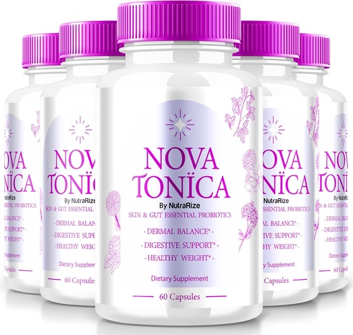 [BRSRAEACDMFREETG] (5 Pack) NovaTonica Capsules, Nova Tonica 支持自然健康和光滑皮肤, 支持水利的超强补充剂, 皮肤增强维生素药丸, Nova Tonic Reviews (300 Capsules)