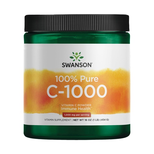 [BRSWIY36BR7GCD3G] Swanson Vitamin C Powder 100% Pure Ascorbic Acid, Immune System Support, Skin Health, Cardiovascular Health, Antioxidant Supplement 1000 mg (per Serving) 1 lb. 454 g