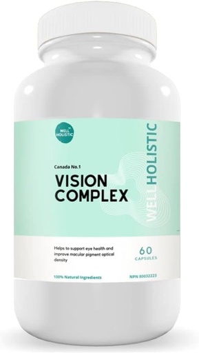 [BRSRMBAZOADWGGTP] Complejo Visión 60 cápsulas - Suplemento Mineral de la Vitamina Ojo, Contiene Lutein, Vitamina C, Quercetina, Bilberry & Citrus Bioavonoids