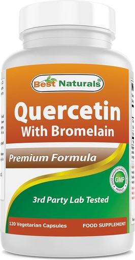 [BRSWGCYKCV4AKDT5] Bromelain Veggie Capsule 最佳天然素 Quercetin - 800 mg of Quercetin 和 165 mg of Bromelain (2400 GDU/g), 120 counter