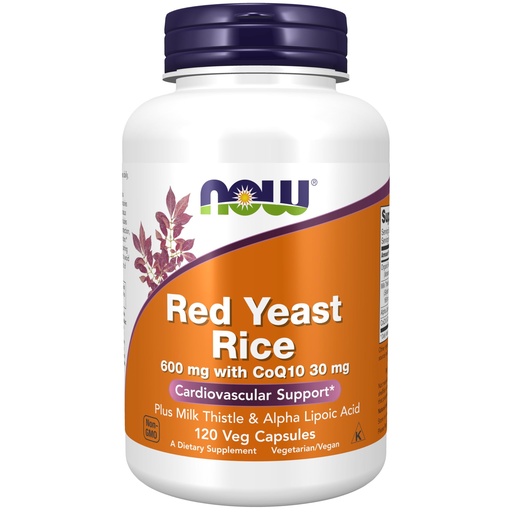 [BRSWIY32BQMBWH32] NOW Foods Supplements, Red Yeast Rice with CoQ10, plus Milk Thistle & Alpha Lipoic Acid, 120 Veg Capsules