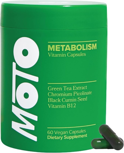 [BRSRAZQRBEFQ223A] O Positiv Moto Women's Metabolism Support - Energy, Curb Cravings, Healthy Metabolism - Vegan Capsules, 30 Servings