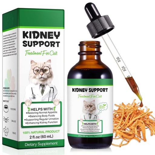 [BRSRAHQ6BZ6WOCIU] Kidney Support for Cats, Cat Kidney Treatment Support Cat Urinate Regularly, Strengthen Kidney Function,Increase Immunity, Herbal Supplement Supports Healthy Kidney Function- 60ml/2fl.oz