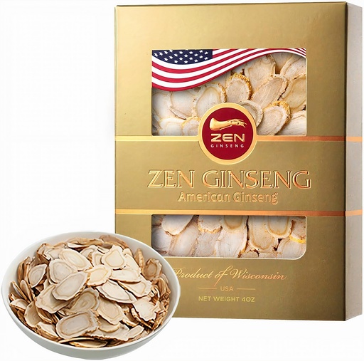 [BRSWGFT5CMNAG2A4] American Wisconsin Ginseng Slices — Improved Energy, Performance, & Mental Health for Men & Women (4 Oz. (Pack of 1))