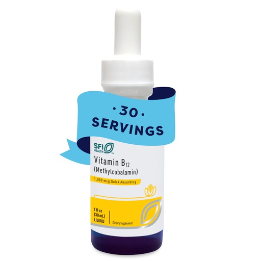 [BRSWGZTQOUIGCCA6] Klaire Labs SFI Health Vitamin B12 Liquid Drops 1mg - Methyl B12 Drops, 1000mcg Active Methylcobalamin - Liquid Delivery for Efficient Absorption - Hypoallergenic (30ml / 1 fl oz)