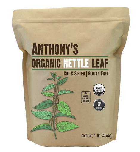 [BRSWGGABOAIR6DT7] Anthony's Organic Nettle Leaves, 1 lb, Gluten Free, Non GMO, Cut & Sifted, Loose Leaf, Non Irradiated