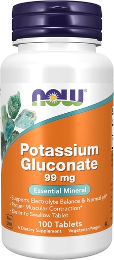 [BRSWIYT3PMCGI2Q5] Sekarang Makanan Suplemen, Potasium Gluconate 99mg, Mudah untuk menelan, EscalypMineral *, 100 tablet