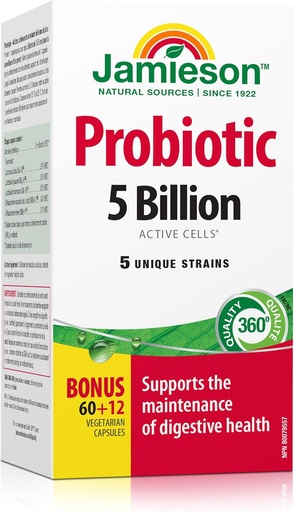 [BRSWG236OQBAEAY6] Jamieson Laboratories Probiotic 5 Billion Siła regularna Suplement, 60